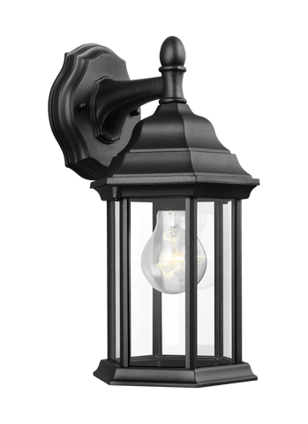 Sevier Small One Light Downlight Outdoor Wall Lantern - Black Outdoor Sea Gull Lighting 