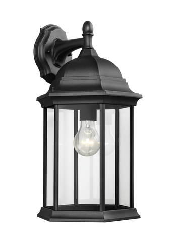 Sevier Large One Light Downlight Outdoor Wall Lantern - Black Outdoor Sea Gull Lighting 