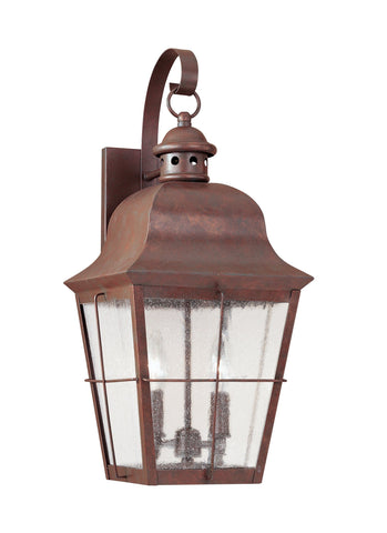 Chatham Two Light Outdoor Wall Lantern - Weathered Copper Outdoor Sea Gull Lighting 