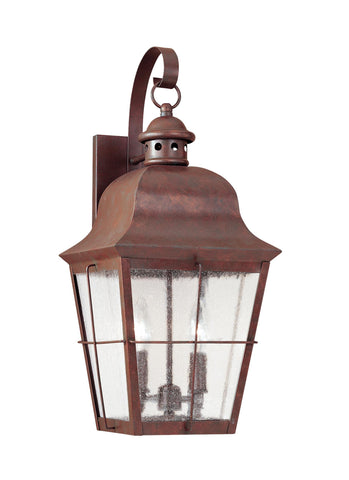 Chatham Two Light Outdoor LED Wall Lantern - Weathered Copper Outdoor Sea Gull Lighting 
