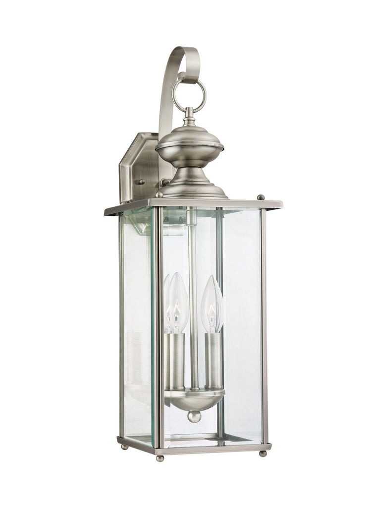 Jamestowne Two Light Outdoor Wall Lantern - Brushed Nickel Outdoor Sea Gull Lighting 