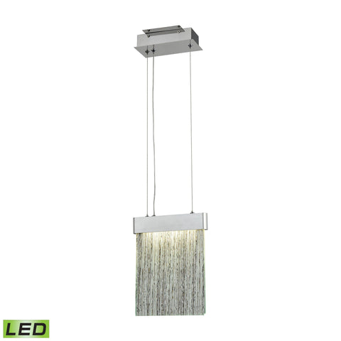 Meadowland 8"w LED Satin Aluminum and Chrome Mini Pendant Ceiling Elk Lighting Default Value 
