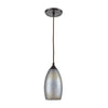 Illuminessence 1-Light Mini Pendant in Oil Rubbed Bronze with Textured Gray Dichroic Glass Ceiling Elk Lighting 