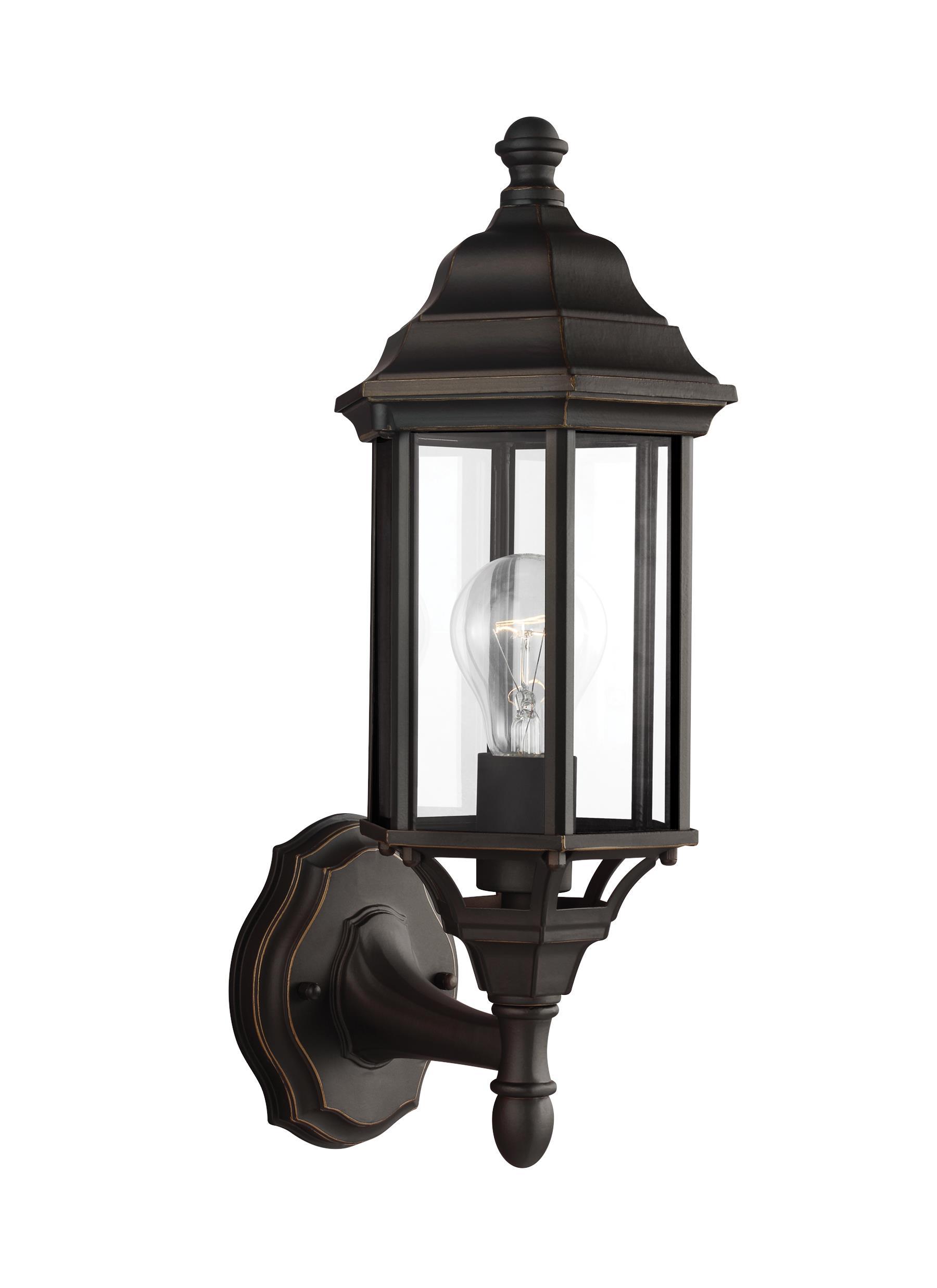 Sevier Small One Light Uplight Outdoor Wall Lantern - Bronze Outdoor Sea Gull Lighting 
