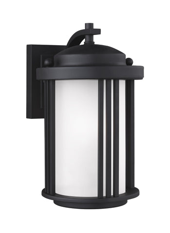 Crowell Small One Light Outdoor LED Wall Lantern - Black Outdoor Sea Gull Lighting 