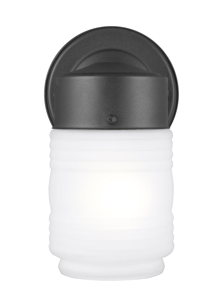 One Light Outdoor LED Wall Lantern - Black Outdoor Sea Gull Lighting 