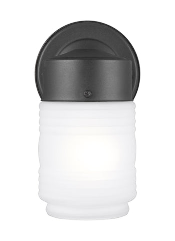 One Light Outdoor LED Wall Lantern - Black Outdoor Sea Gull Lighting 