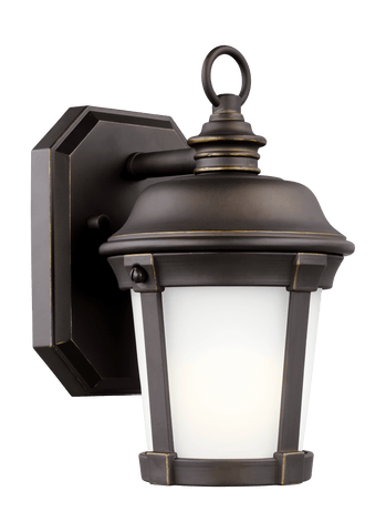 Calder Small One Light Outdoor LED Wall Lantern - Bronze Outdoor Sea Gull Lighting 