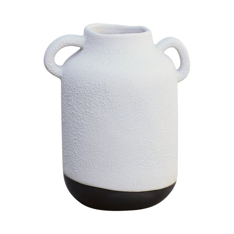 Usagi Vase in Porous White and Matte Metallic Black Decor Accessories ELK Home 