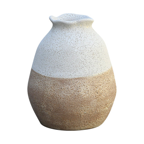 Zucca Vase in Chalk White and Canyon Brown Decor Accessories ELK Home 