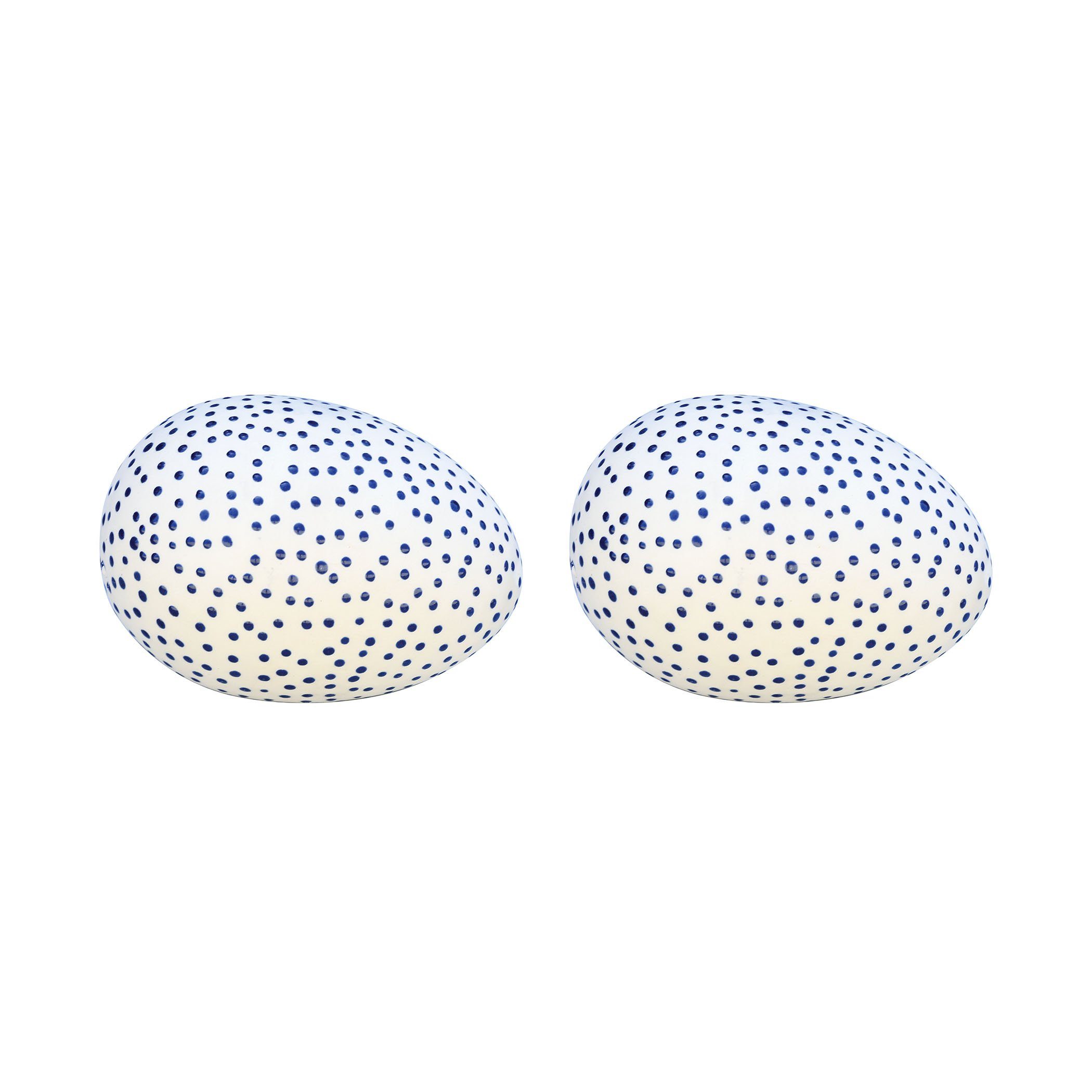 Spotted Egg Object in Raw Earthenware and Cobalt Decor Accessories ELK Home 