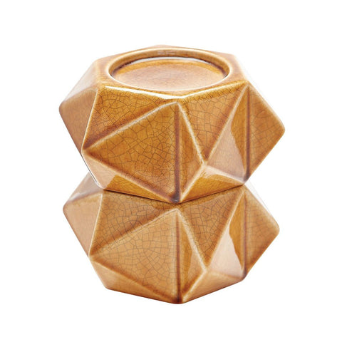 Large Ceramic Star Candle Holders In Honey - Set of 2 Accessories Dimond Home 