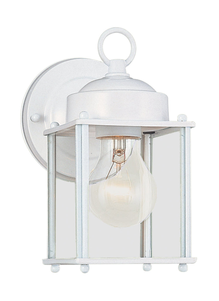 New Castle One Light Outdoor Wall Lantern - White Outdoor Sea Gull Lighting 