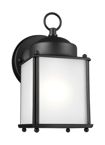 New Castle One Light Outdoor Wall Lantern - Black Outdoor Sea Gull Lighting 