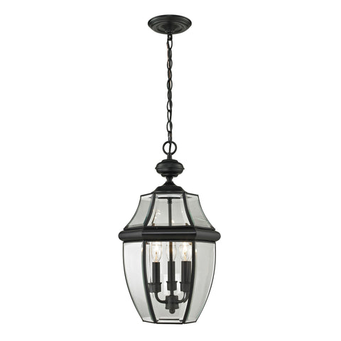 Ashford 3-Light Hanging Lantern in Black - Large