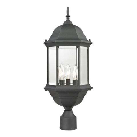 Spring Lake 3-Light Post Mount Lantern in Matte Textured Black - Medium Outdoor Lighting Thomas Lighting 
