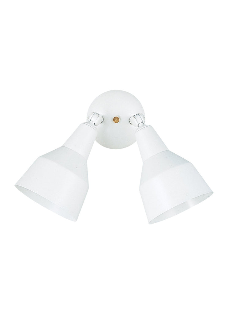Two Light Adjustable Swivel Flood Light - White Outdoor Sea Gull Lighting 
