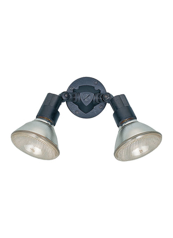 Two Light Adjustable Swivel Flood Light - Black Outdoor Sea Gull Lighting 