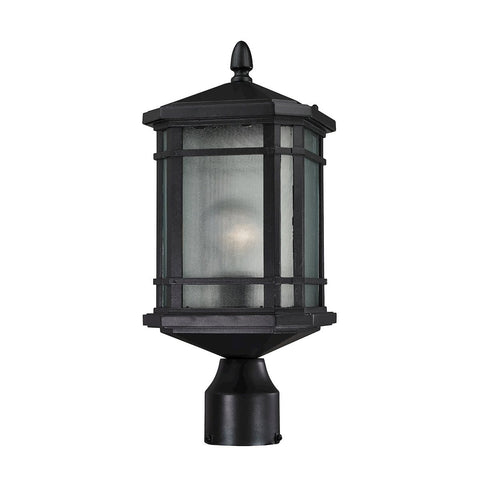 Lowell 1 Light Outdoor Post Lantern In Matte Black Outdoor Post Elk Lighting 