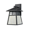Cottage 1-Light Sconce in Matte Black with Antique White Art Glass and Clear Textured Glass Wall Elk Lighting 