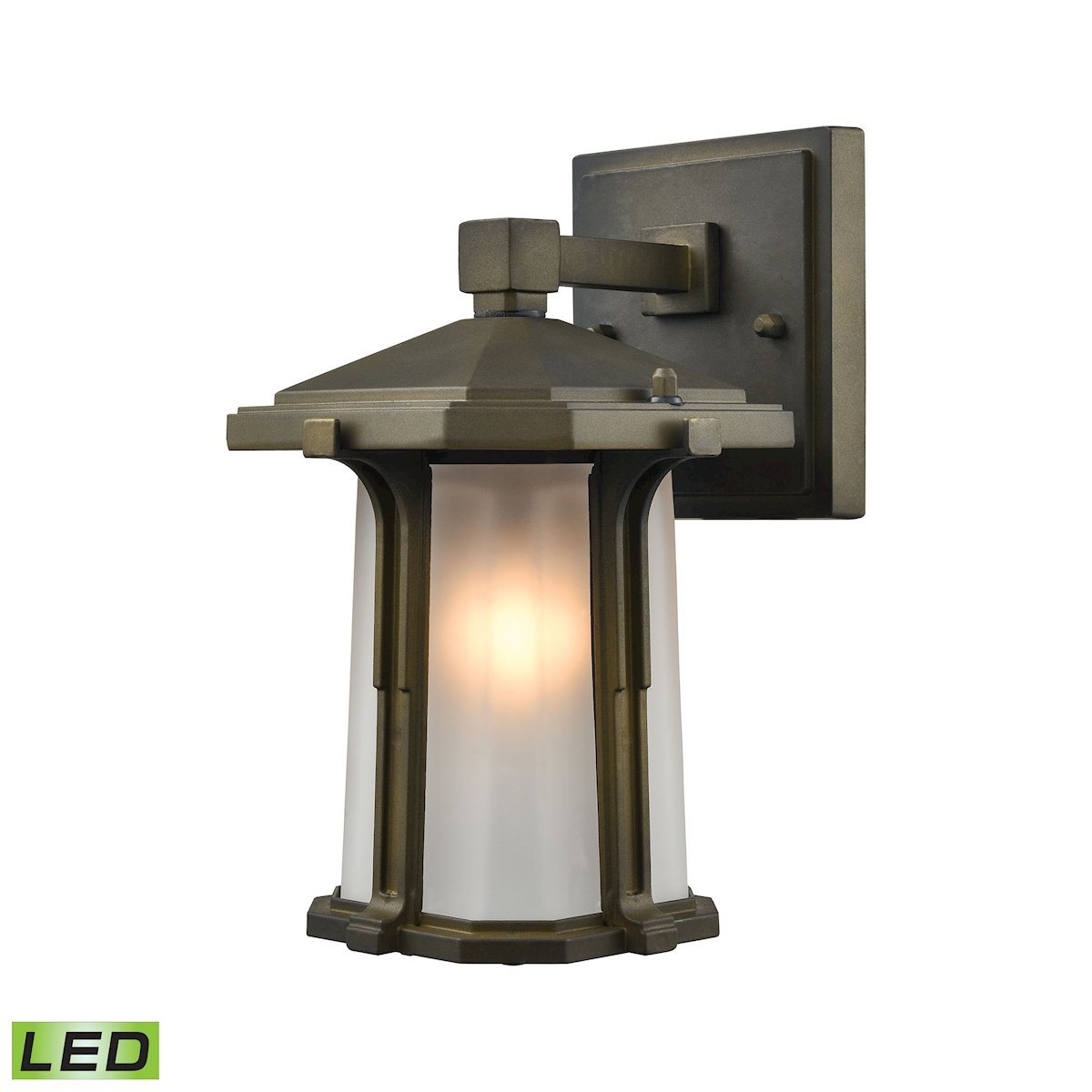 Brighton 1 Light LED Outdoor Wall Sconce In Smoked Bronze Outdoor Wall Elk Lighting 