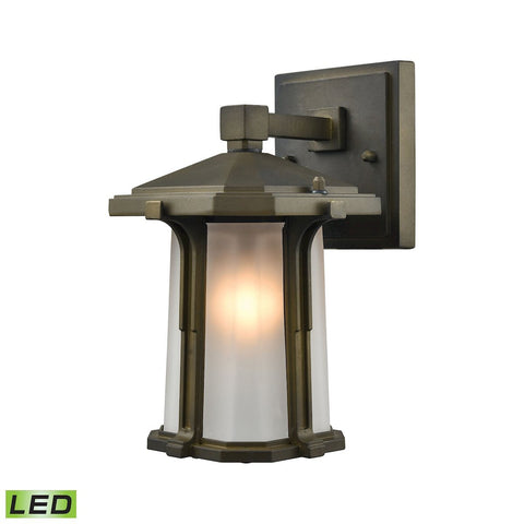 Brighton 1 Light LED Outdoor Wall Sconce In Smoked Bronze Outdoor Wall Elk Lighting 