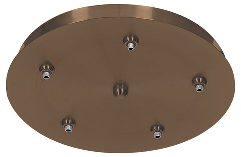 Unijack Five -Port Round Canopy - Bronze Ceiling Access Lighting 