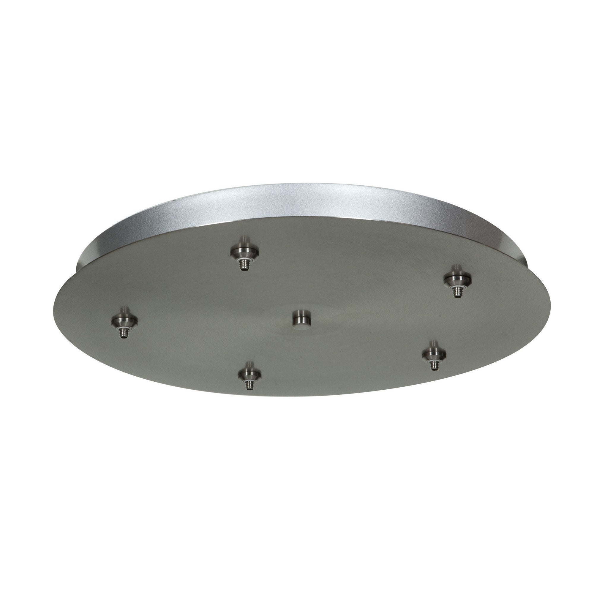 Unijack Five -Port Round Canopy - Brushed Steel Ceiling Access Lighting 