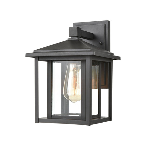 Solitude 11"h Black Outdoor Wall Light with Clear Glass Wall Elk Lighting Default Value 