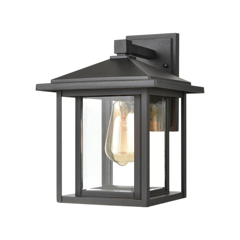 Solitude 13"h Black Outdoor Wall Light with Clear Glass Wall Elk Lighting Default Value 