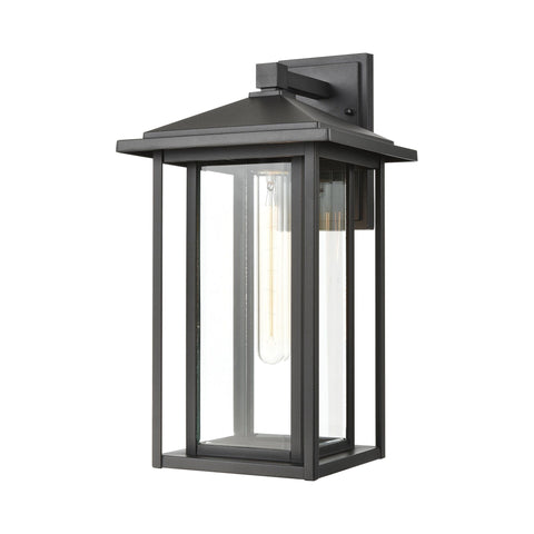 Solitude 17"h Black Outdoor Wall Light with Clear Glass Wall Elk Lighting Default Value 