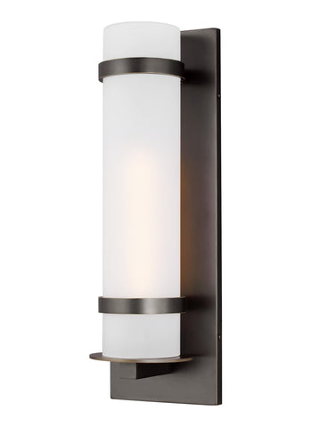 Alban 21"h Outdoor Wall Lantern with Opal Tube Shade - Bronze Outdoor Sea Gull Lighting 