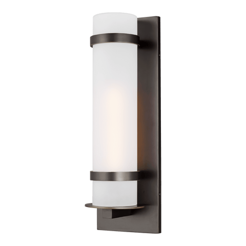 Alban 21"h Outdoor LED Wall Lantern with Opal Tube Shade - Bronze Outdoor Sea Gull Lighting 