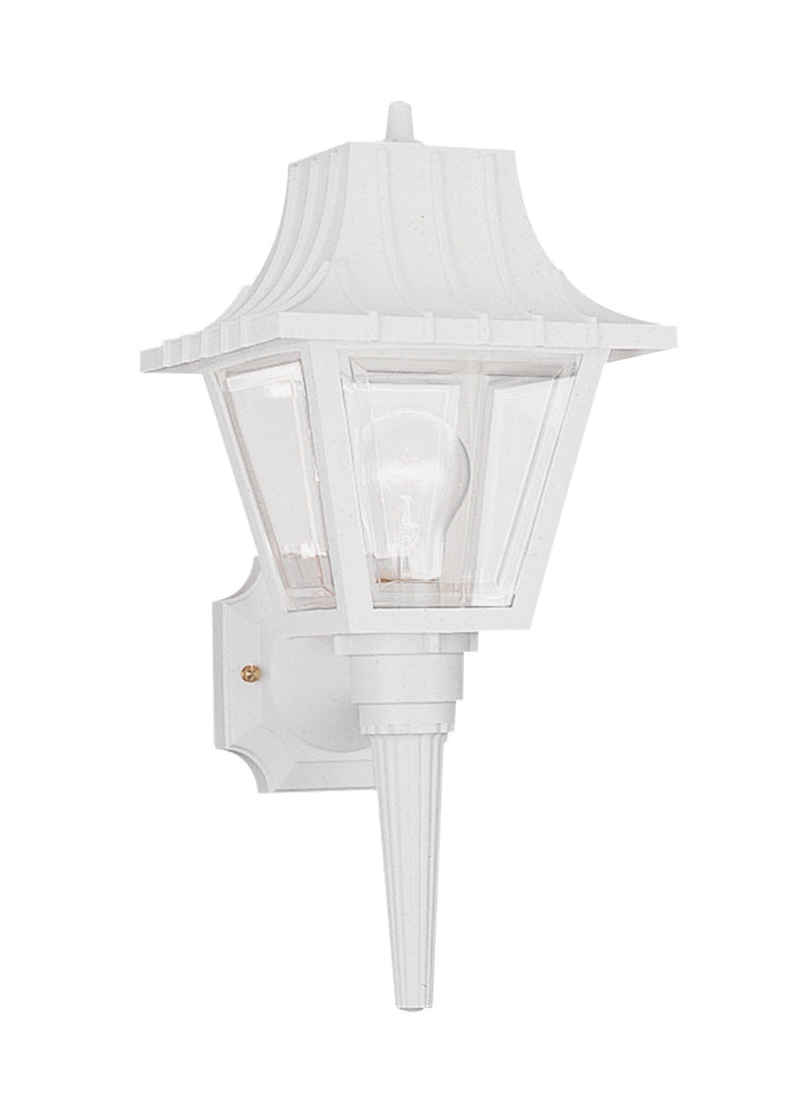 One Light Outdoor Wall Lantern - White Outdoor Sea Gull Lighting 