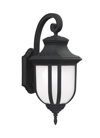 Childress Large One Light Outdoor LED Wall Lantern - Black Outdoor Sea Gull Lighting 