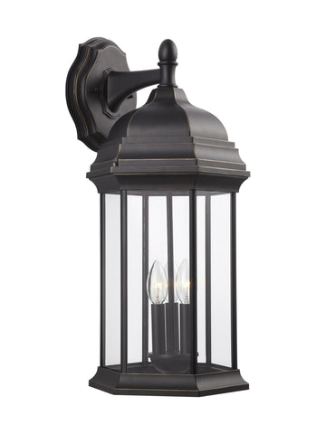 Sevier Extra Large Three Light Downlight Outdoor Wall Lantern - Bronze Outdoor Sea Gull Lighting 