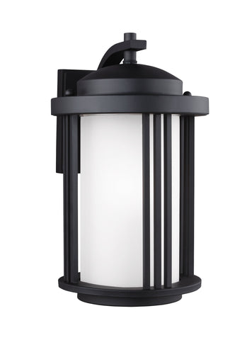 Crowell Medium One Light Outdoor Wall Lantern - Black Outdoor Sea Gull Lighting 