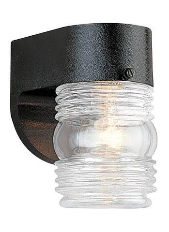 One Light Outdoor Wall Lantern - Black Outdoor Sea Gull Lighting 