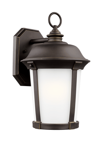 Calder Large One Light Outdoor LED Wall Lantern - Bronze Outdoor Sea Gull Lighting 