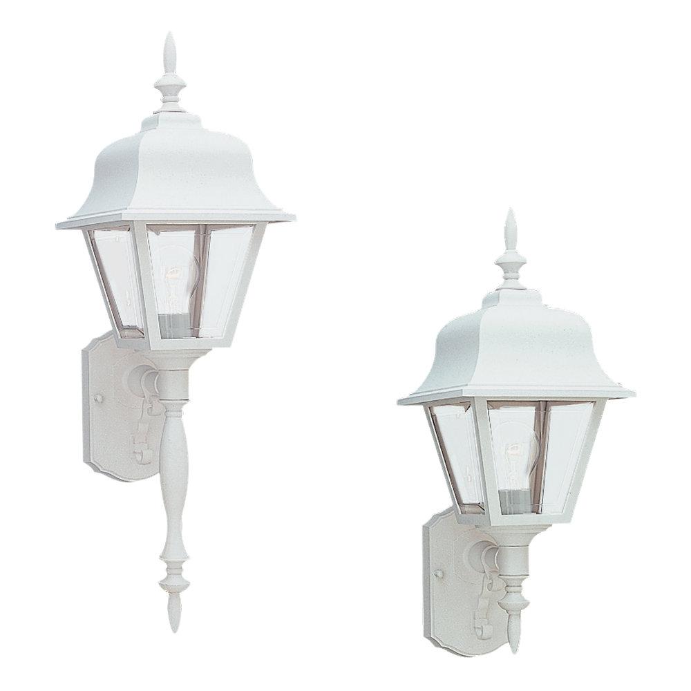 One Light Outdoor Wall Lantern - White Outdoor Sea Gull Lighting 