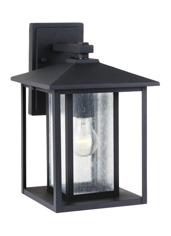 Hunnington One Light Outdoor Wall Lantern - Black Outdoor Sea Gull Lighting 