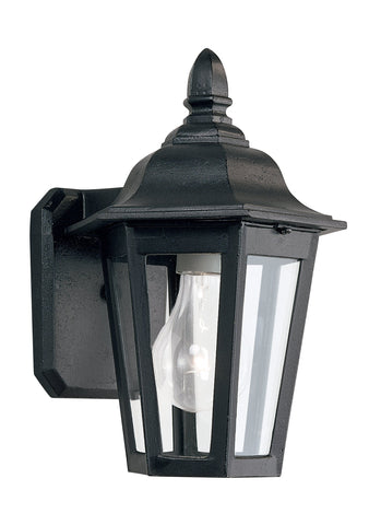 Brentwood One Light Outdoor Wall Lantern - Black Outdoor Sea Gull Lighting 