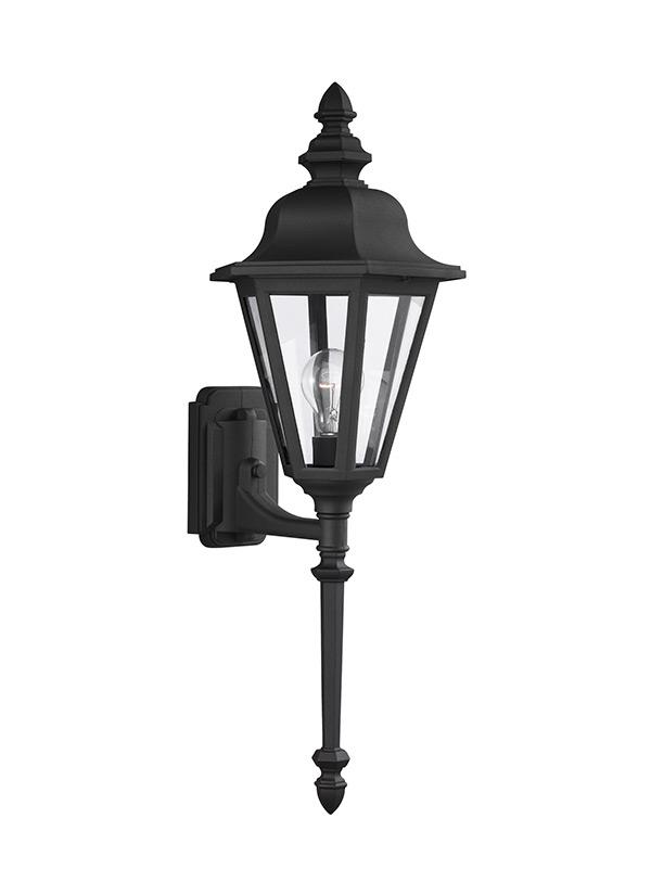 Brentwood One Light Outdoor Wall Lantern - Black Outdoor Sea Gull Lighting 