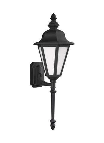 Brentwood Large One Light Outdoor Wall Lantern - Black Outdoor Sea Gull Lighting 