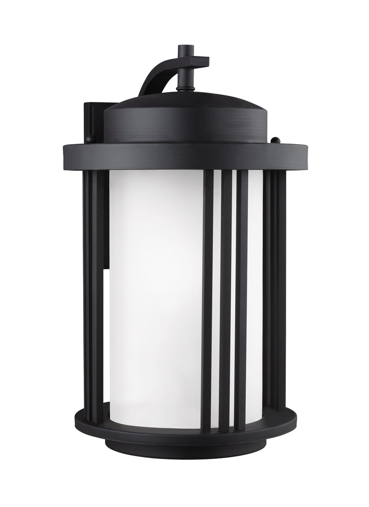 Crowell Large One Light Outdoor Wall Lantern - Black Outdoor Sea Gull Lighting 