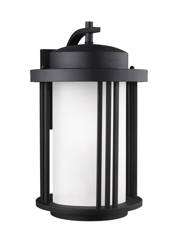 Crowell Large One Light Outdoor Wall Lantern - Black Outdoor Sea Gull Lighting 