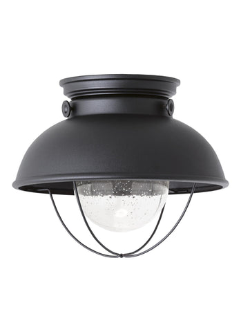 Sebring LED Outdoor Ceiling Flush Mount - Black Outdoor Sea Gull Lighting 