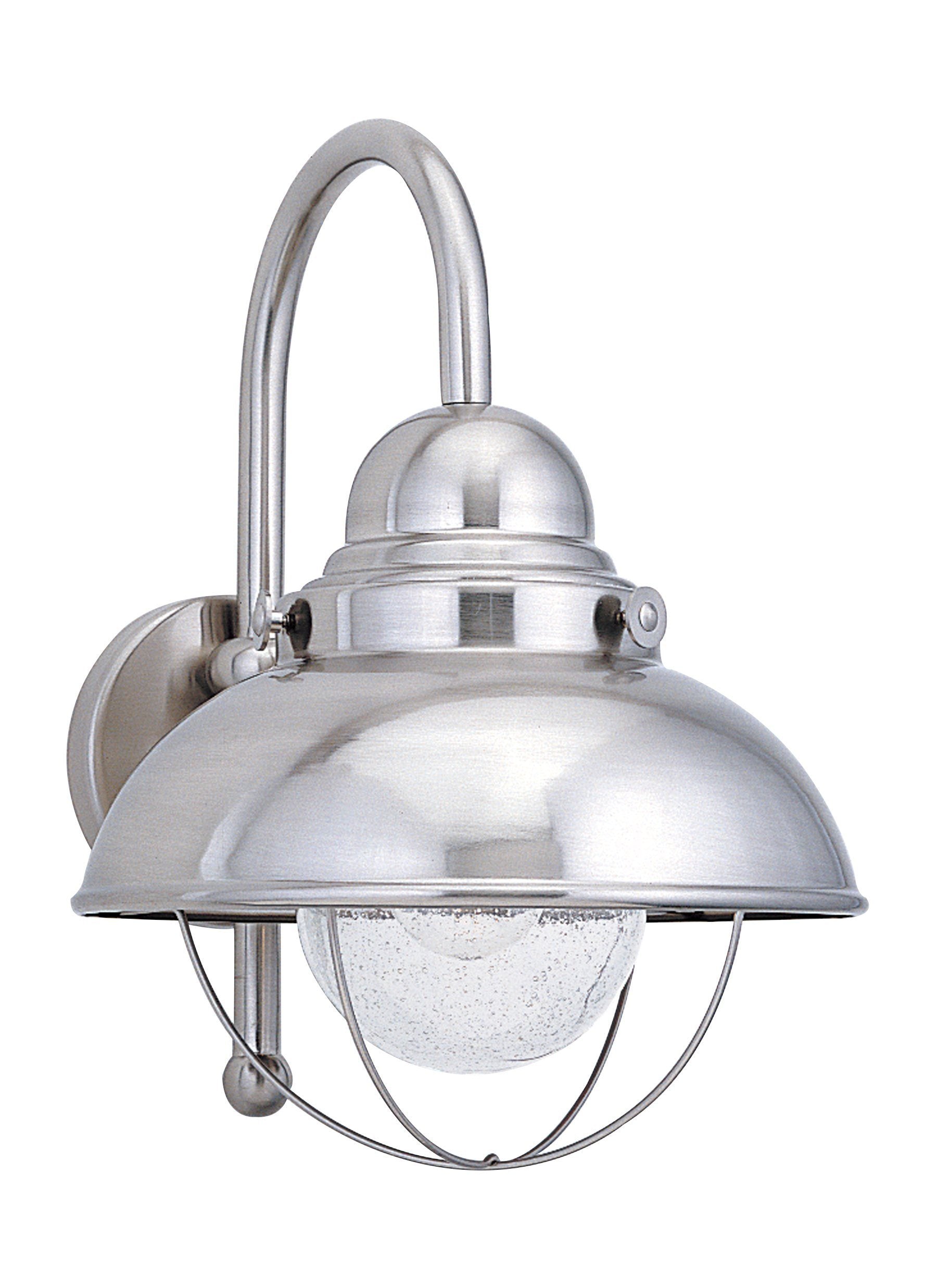 Sebring One Light Outdoor Wall Lantern - Brushed Stainless Outdoor Sea Gull Lighting 