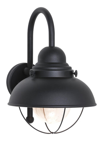 Sebring Large LED Outdoor Wall Lantern - Black Outdoor Sea Gull Lighting 