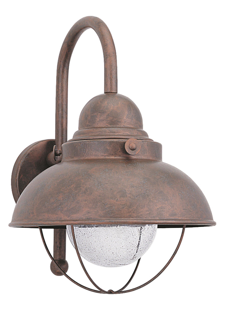 Sebring Large LED Outdoor Wall Lantern - Weathered Copper Outdoor Sea Gull Lighting 